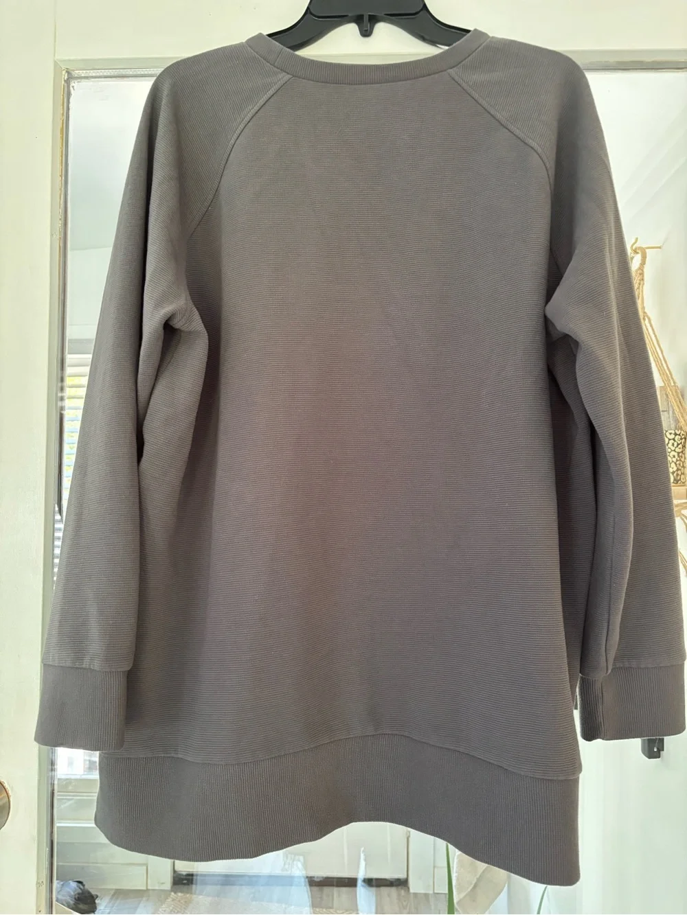 Relaxed Charcoal Crewneck Sweater with Side Zips